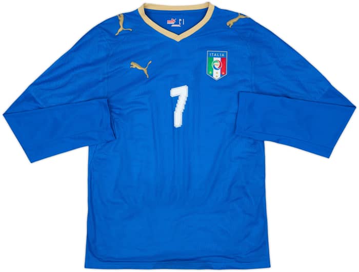 2007-08 Italy Home L/S Shirt Del Piero #7 - 8/10 - (S)