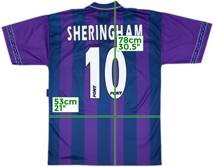1995-97 Tottenham Away Shirt Sheringham #10 - 8/10 - (M)