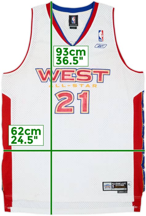 2005 NBA All-Star Game Team West Duncan #21 Reebok Swingman Jersey - 5/10 - (XL)