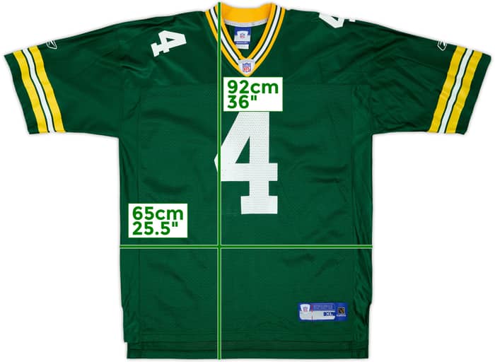 2005-06 Green Bay Packers Favre #4 Reebok On Field Home Jersey - 9/10 - (XL)