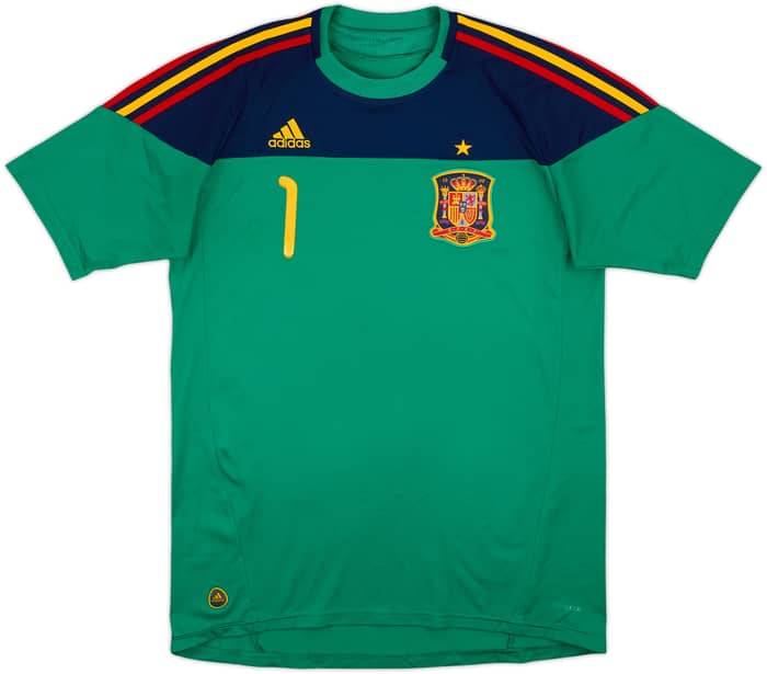 2010-12 Spain GK S/S Shirt Casillas #1 - 5/10 - (L)