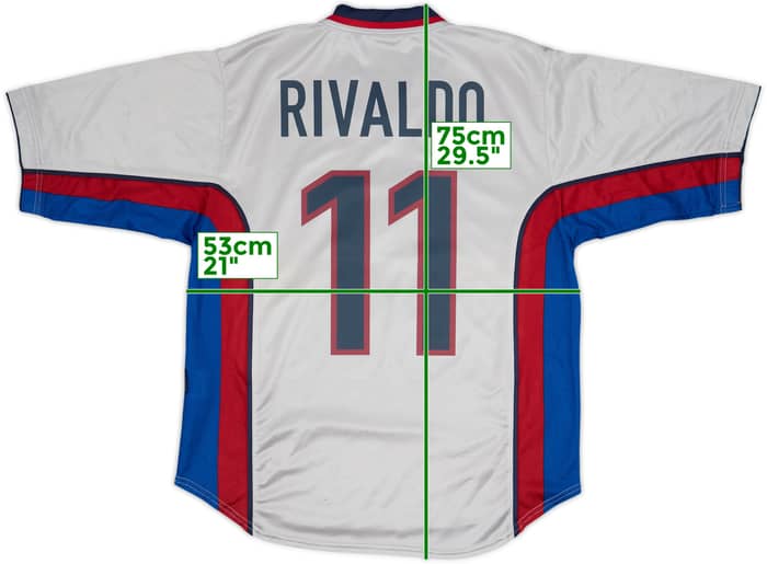 1999-01 Barcelona Away Shirt Rivaldo #11 - 8/10 - (M)