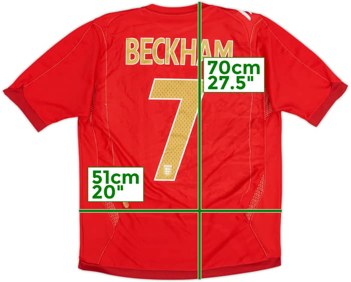 2006-08 England Away Shirt Beckham #7 - 6/10 - (M)