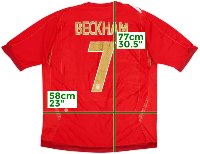 2006-08 England Away Shirt Beckham #7 - 6/10 - (XL)