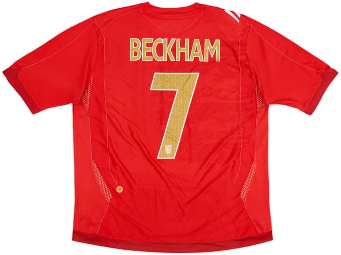 2006-08 England Away Shirt Beckham #7 - 6/10 - (XL)