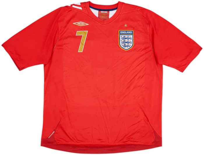 2006-08 England Away Shirt Beckham #7 - 6/10 - (XL)