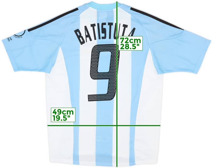 2002-04 Argentina Home Shirt Batistuta #9 - 10/10 - (M)