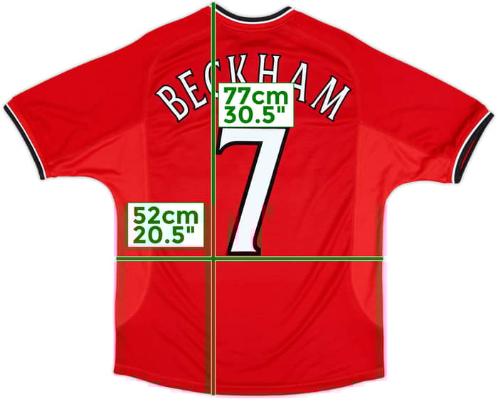 2000-02 Manchester United Home Shirt Beckham #7 - 5/10 - (M)