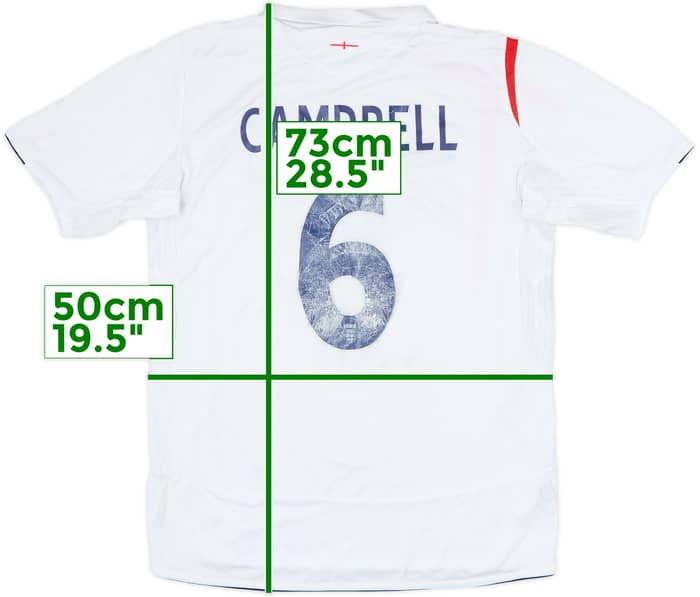 2005-07 England Home Shirt Campbell #6 - 5/10 - (S)