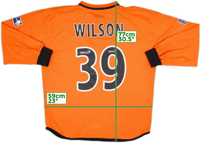2001-02 Dundee United Match Issue Home L/S Shirt Wilson #39