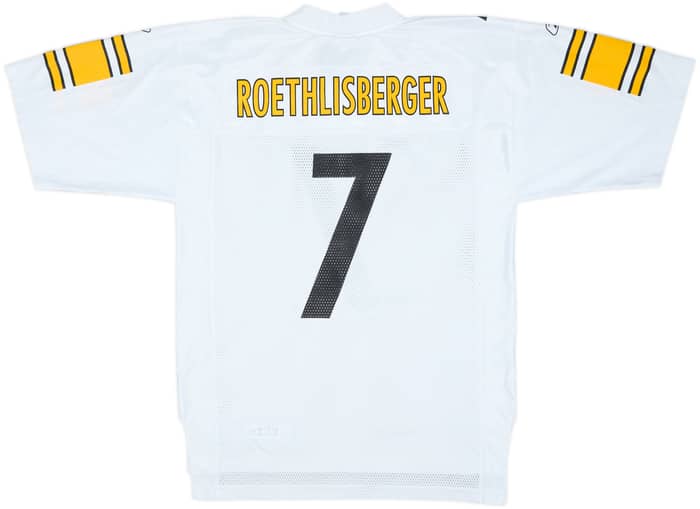 2005-06 Pittsburgh Steelers Roethlisberger #7 Reebok On Field Away Jersey - 8/10 - (M)