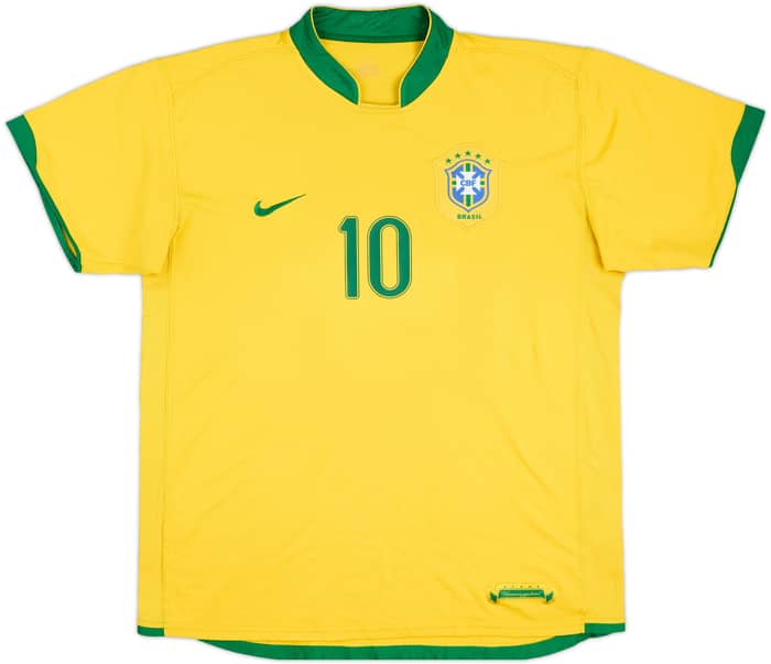 2006-08 Brazil Home Shirt Ronaldinho #10 - 6/10 - (XL)
