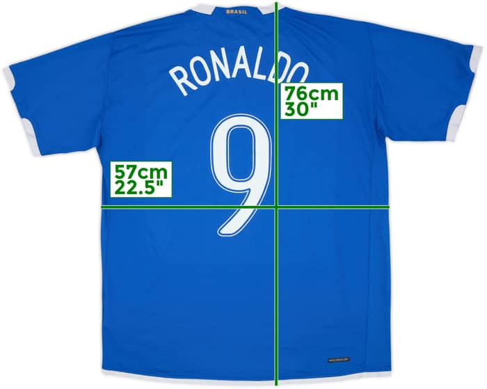 2006-07 Brazil Away Shirt Ronaldo #9 - 7/10 - (XXL)