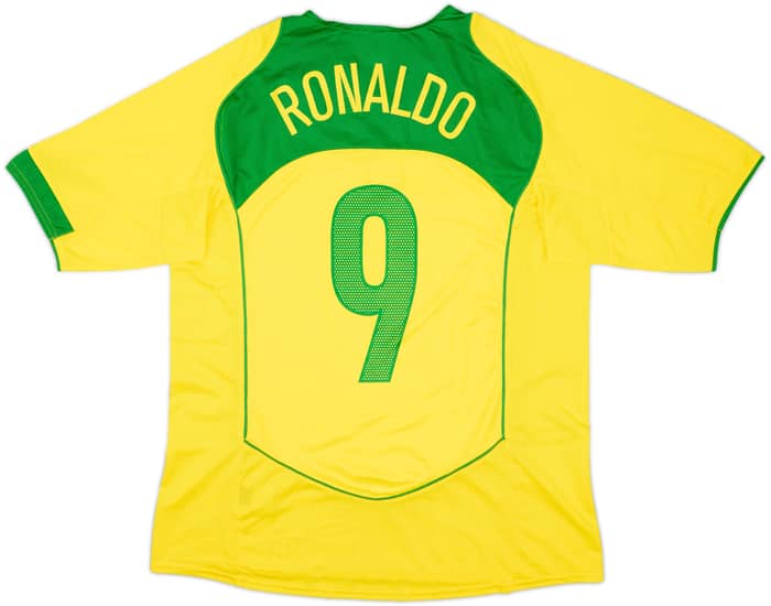 2004-06 Brazil Home Shirt Ronaldo #9 - 6/10 - (L)