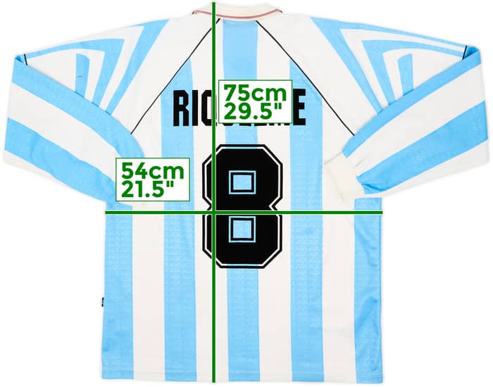 1996-98 Argentina Home L/S Shirt Riquelme #8 - 6/10 - (L)