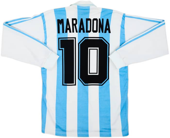 1994 Argentina Home L/S Shirt Maradona #10 - 9/10 - (S)