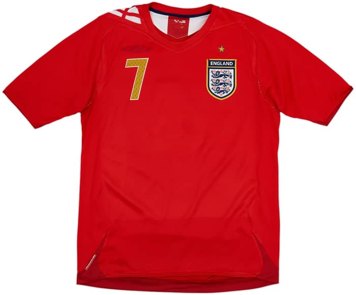 2006-08 England Away Shirt Beckham #7 - 4/10 - (M)