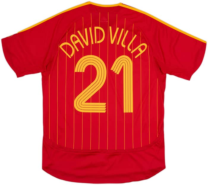 2006-08 Spain Home Shirt David Villa #21 - 8/10 - (M)