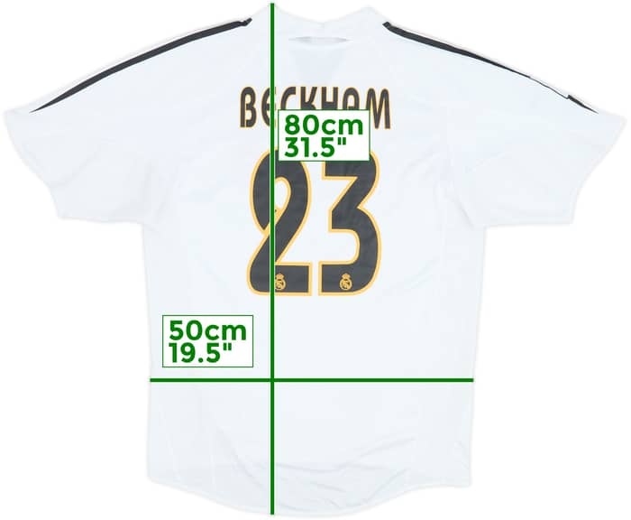 2004-05 Real Madrid Home Shirt Beckham #23 - 6/10 - (M)