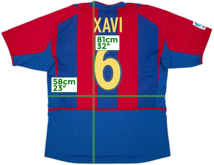 2002-03 Barcelona Home Shirt Xavi #6 - 8/10 - (XL)