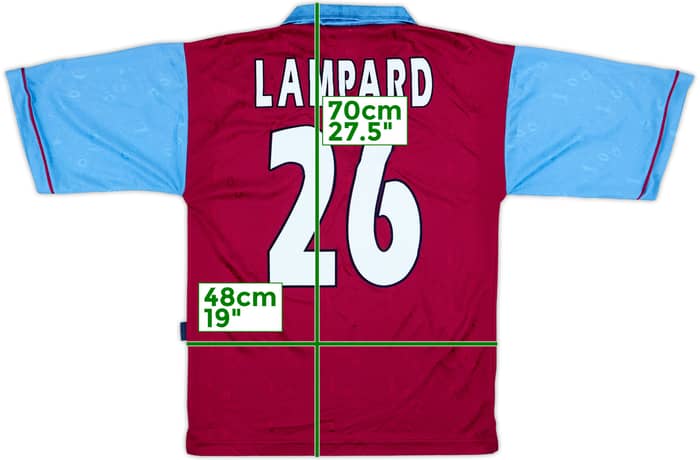 1995-97 West Ham Centenary Home Shirt Lampard #26 - 8/10 - (S)