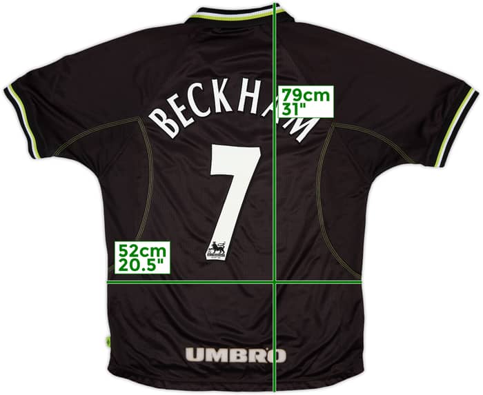 1998-99 Manchester United Third Shirt Beckham #7 - 8/10 - (L)