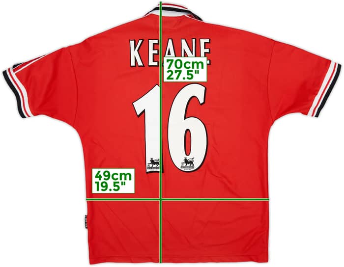 1998-00 Manchester United Home Shirt Keane #16 - 8/10 - (M)