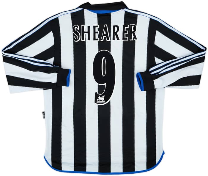 Camiseta L/S de local del Newcastle 1999-00 Shearer #9 - 8/10 - (L)
