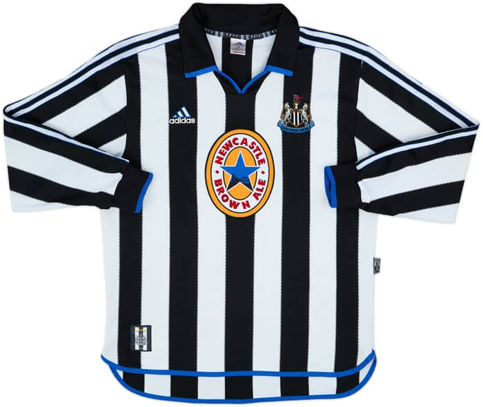 Camiseta L/S de local del Newcastle 1999-00 Shearer #9 - 8/10 - (L)