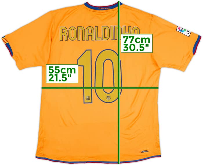 2006-08 Barcelona Away Shirt Ronaldinho #10 - 7/10 - (L)