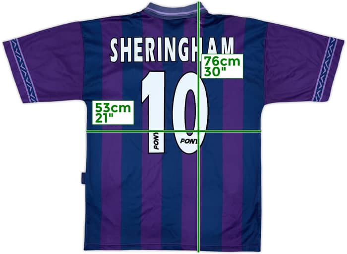 1995-97 Tottenham Away Shirt Sheringham #10 - 6/10 - (L)
