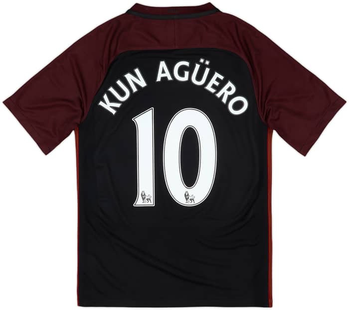 2016-17 Manchester City Away Shirt Kun Aguero #10 - 9/10 - (S)