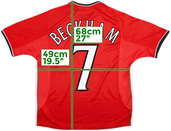 2000-02 Manchester United Home Shirt Beckham #7 - 8/10 - (Y)