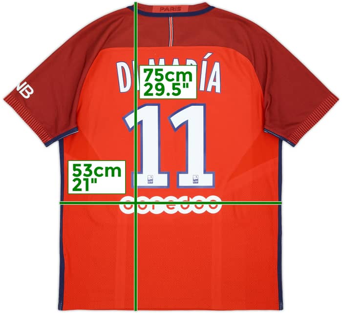 2016-17 Paris Saint-Germain Authentic Away Di Maria #11 - 8/10 - (L)