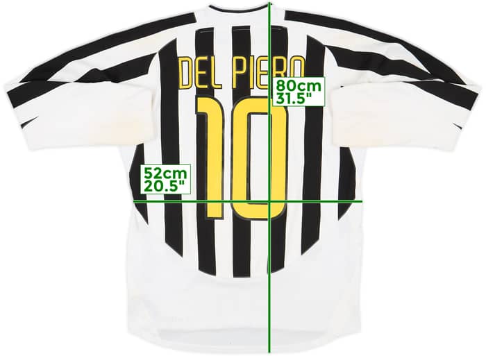 2003-04 Juventus Home L/S Shirt Del Piero #10 - 6/10 - (L)
