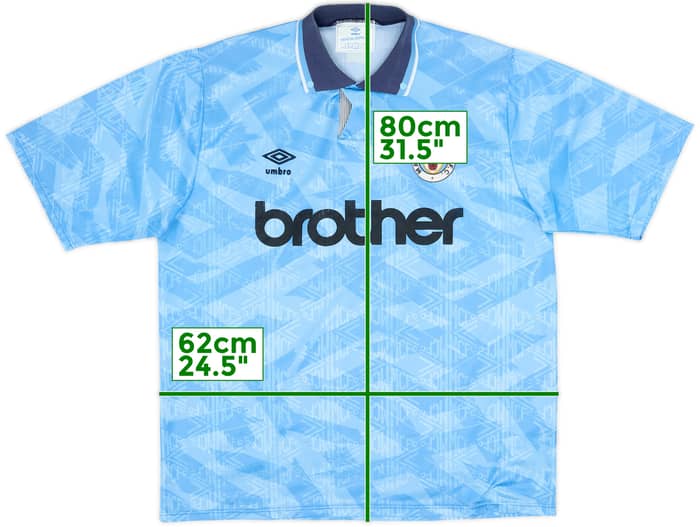 1991-93 Manchester City Home Shirt - 6/10 - (XXL)
