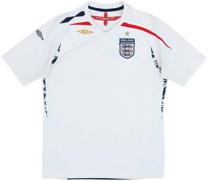 2007-09 England Home Shirt - 4/10 - (XL.Boys)