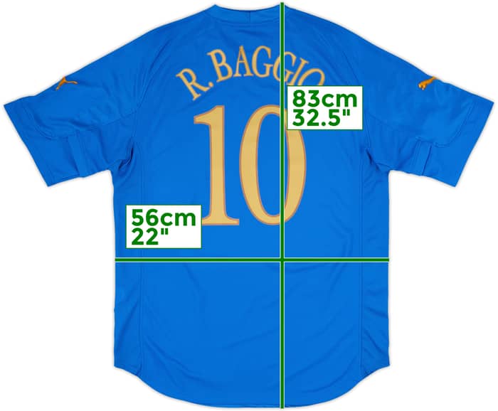 2004-06 Italy Home Shirt Baggio #10 - 8/10 - (XL)