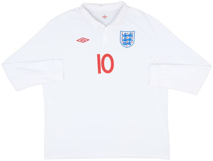 2010-11 England Home L/S Shirt Rooney #10 - 9/10 - (3XL)