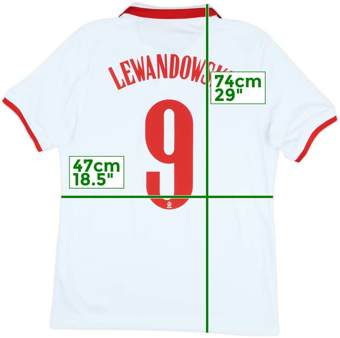2020-21 Poland Home Shirt Lewandowski #9 - 8/10 - (XL)