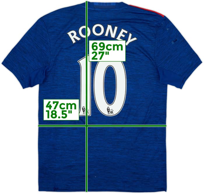 2016-17 Manchester United Away Shirt Rooney #10 - 3/10 - (S)