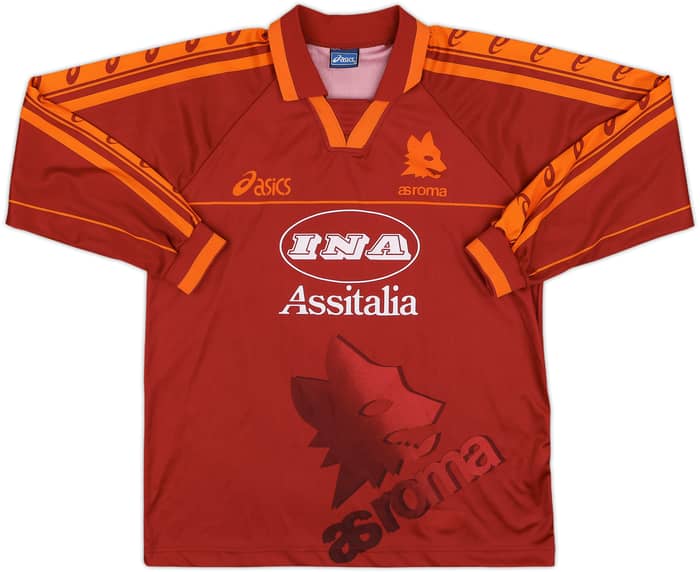 1995-96 Roma Basic Home L/S Shirt Balbo #9 - 8/10 - (S)