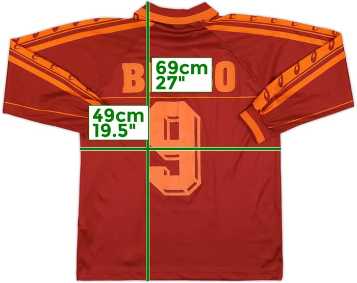 1995-96 Roma Basic Home L/S Shirt Balbo #9 - 8/10 - (S)