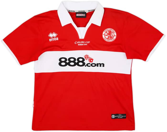 2004 Middlesbrough 'Carling Cup Winners' Home Shirt Hasselbaink #18 - 9/10 - (XL.Boys)