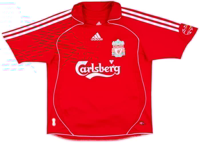 2006-08 Liverpool Home Shirt Gerrard #8 - 8/10 - (L.Boys)