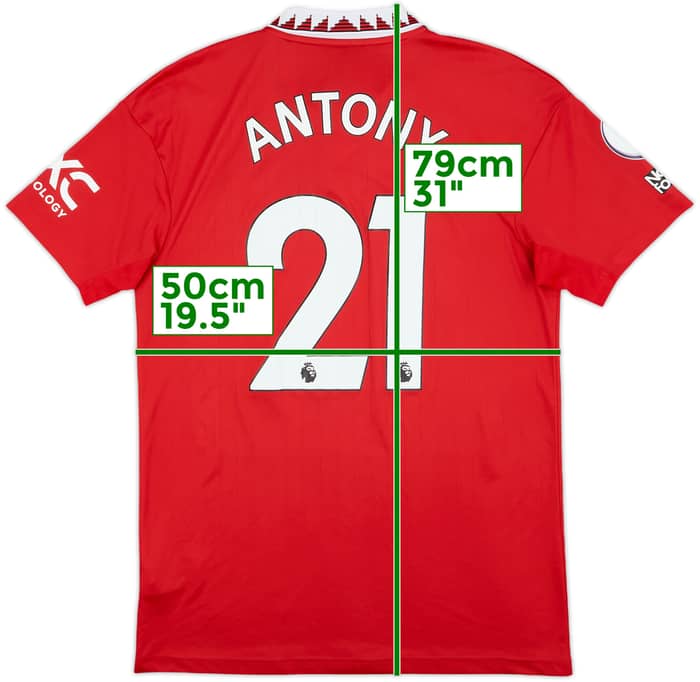 2022-23 Manchester United Home Shirt Antony #21 - 7/10 - (M)
