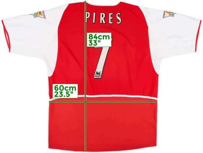 2002-04 Arsenal Home Shirt Pires #7 - 6/10 - (XXL)
