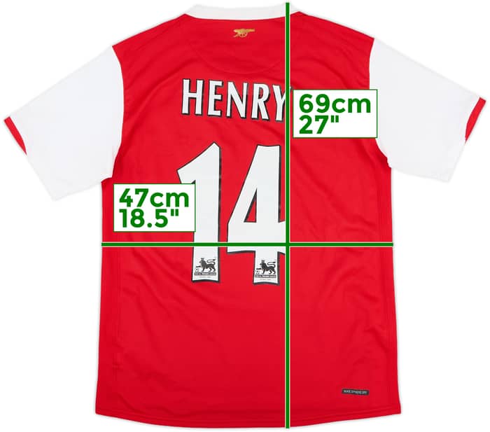 2006-08 Arsenal Home Shirt Henry #14 - 6/10 - (XL.Boys)