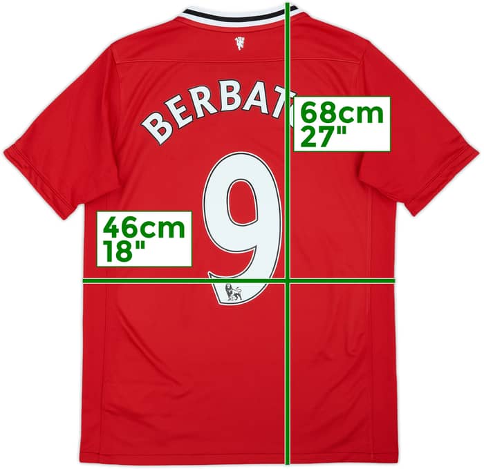 2011-12 Manchester United Home Shirt Berbatov #9 - 8/10 - (XL.Boys)