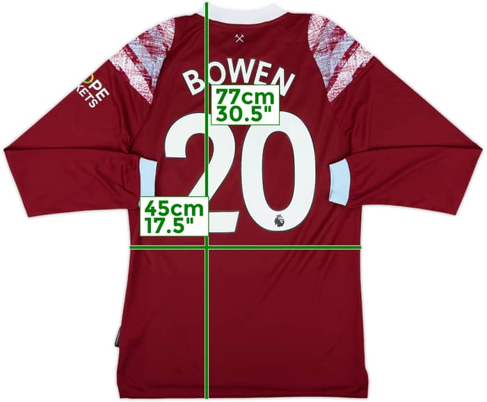 2022-23 West Ham Home L/S Shirt Bowen #20 - 10/10 - (S)